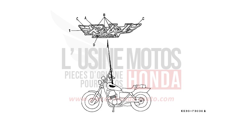 MARKE von CB1300 Super Bold'or ABS MAGNA RED (R201) von 1996